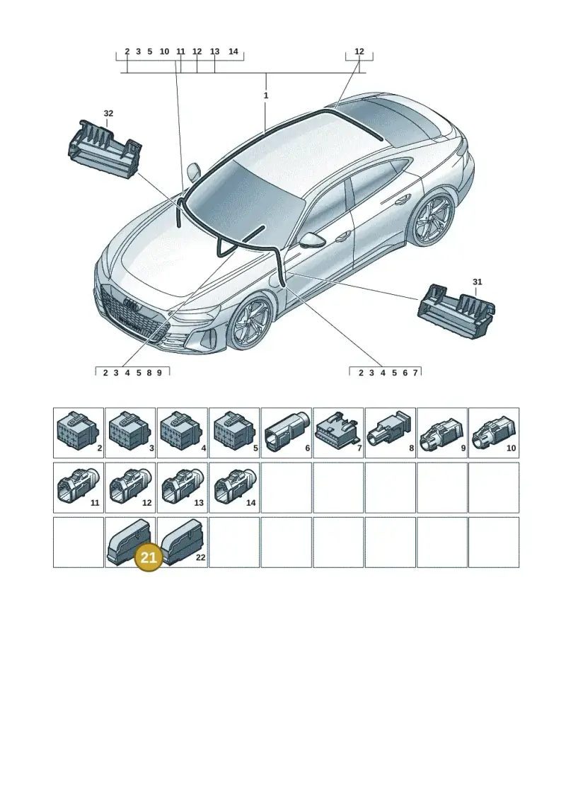 8K0941824 — Audi RS e-tron GT (2020-2020) diagram 4j1971900, position 21