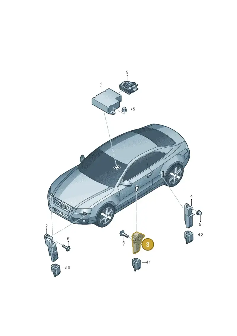 8K0955557C — Audi A5 Sportback (2011-2017) diagram 620959300, position 3