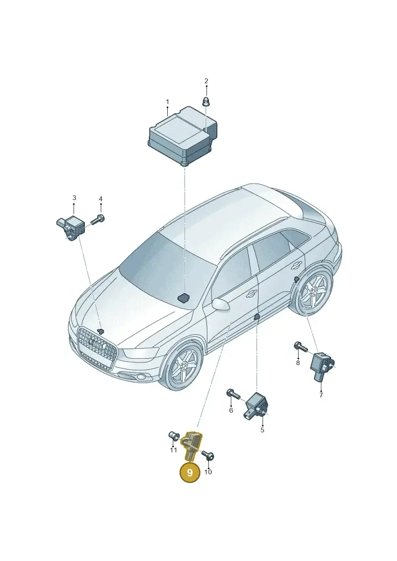 8K0955557C — Audi Q3 2.0 TDI (2014-2019) diagram 728959300, position 9