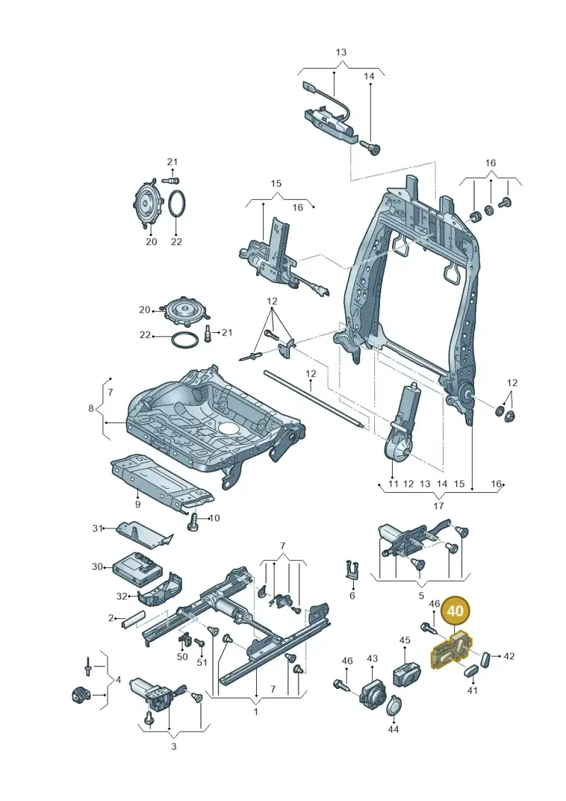 8K0959747 — Audi A8L qu. 3.0 TDI (2013-2018) diagram 771959200, position 40