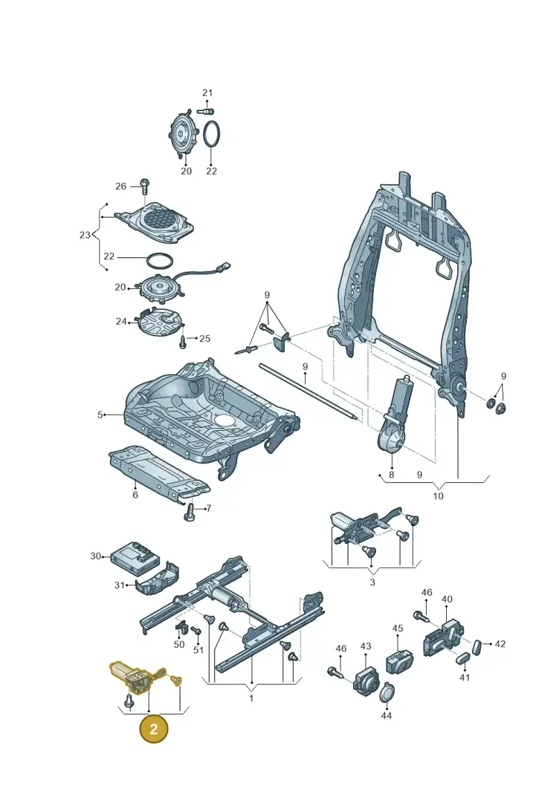 8K0959761 — Audi A7 Sportback (2014-2018) diagram 758959210, position 2