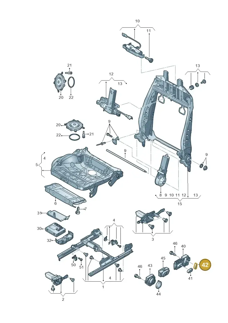 8K0959818U65 — Audi A6 2.0 tdi (2010-2015) diagram 696959200, position 42
