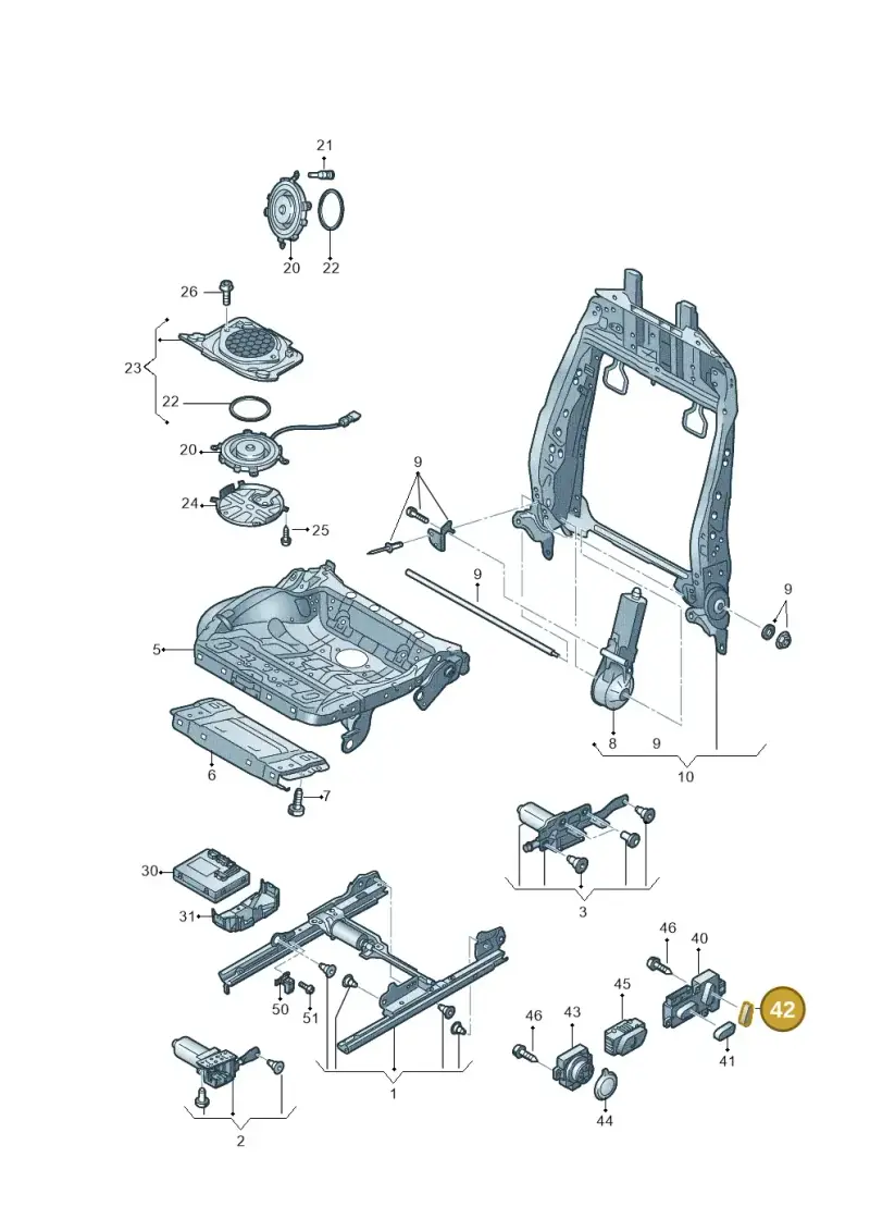 8K0959818U65 — Audi A7 Sportback (2010-2015) diagram 758959210, position 42