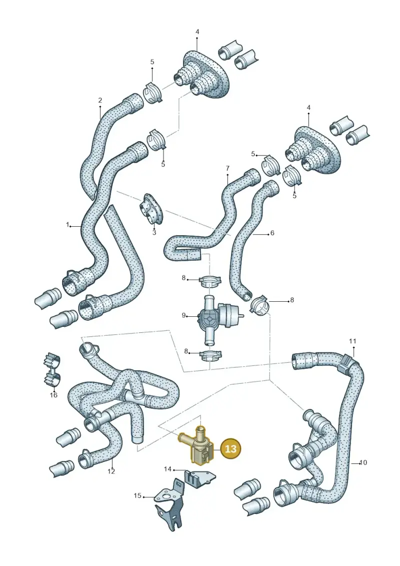 8K0965561A — Audi A4 Av. Allroad (2008-2016) diagram 620819460, position 13