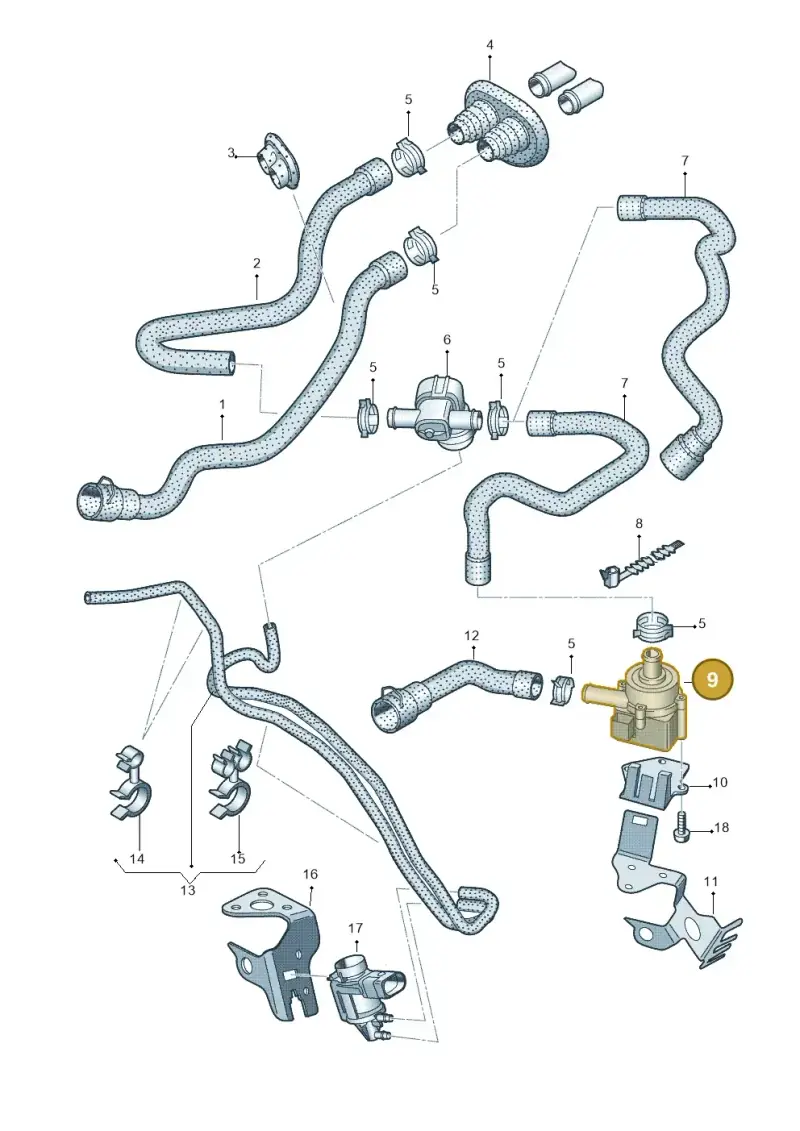 8K0965561A — Audi A4 Av. Allroad (2008-2016) diagram 620819450, position 9