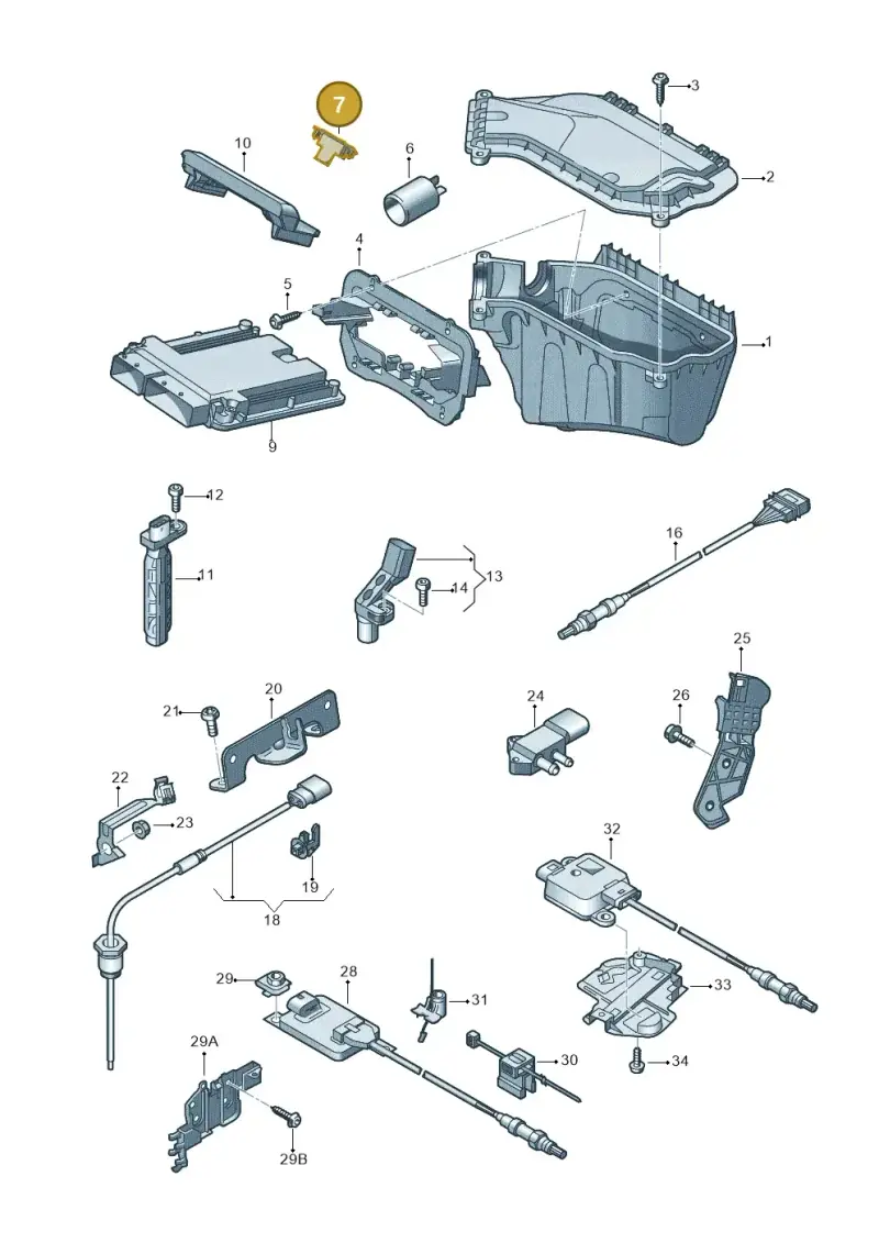 8K0971824C — Audi A5 Sportback (2011-2017) diagram 736906050, position 7