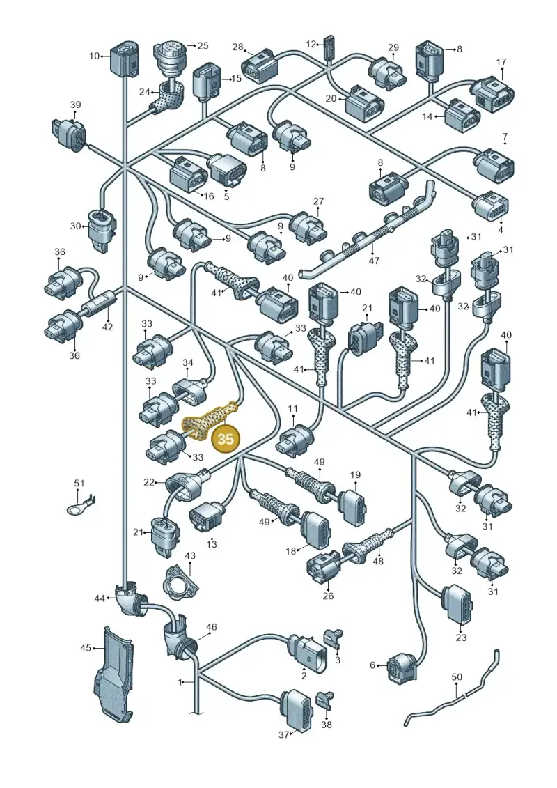 8K0971921C — Audi A8L qu. 3.0 TDI (2009-2014) diagram 696971770, position 35