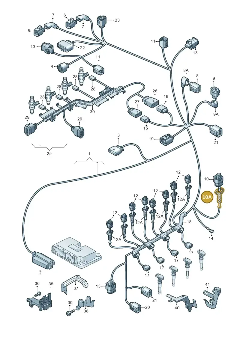 8K0971921C — Audi TTS Coupe 2.0 (2010-2014) diagram 707971100, position 10A