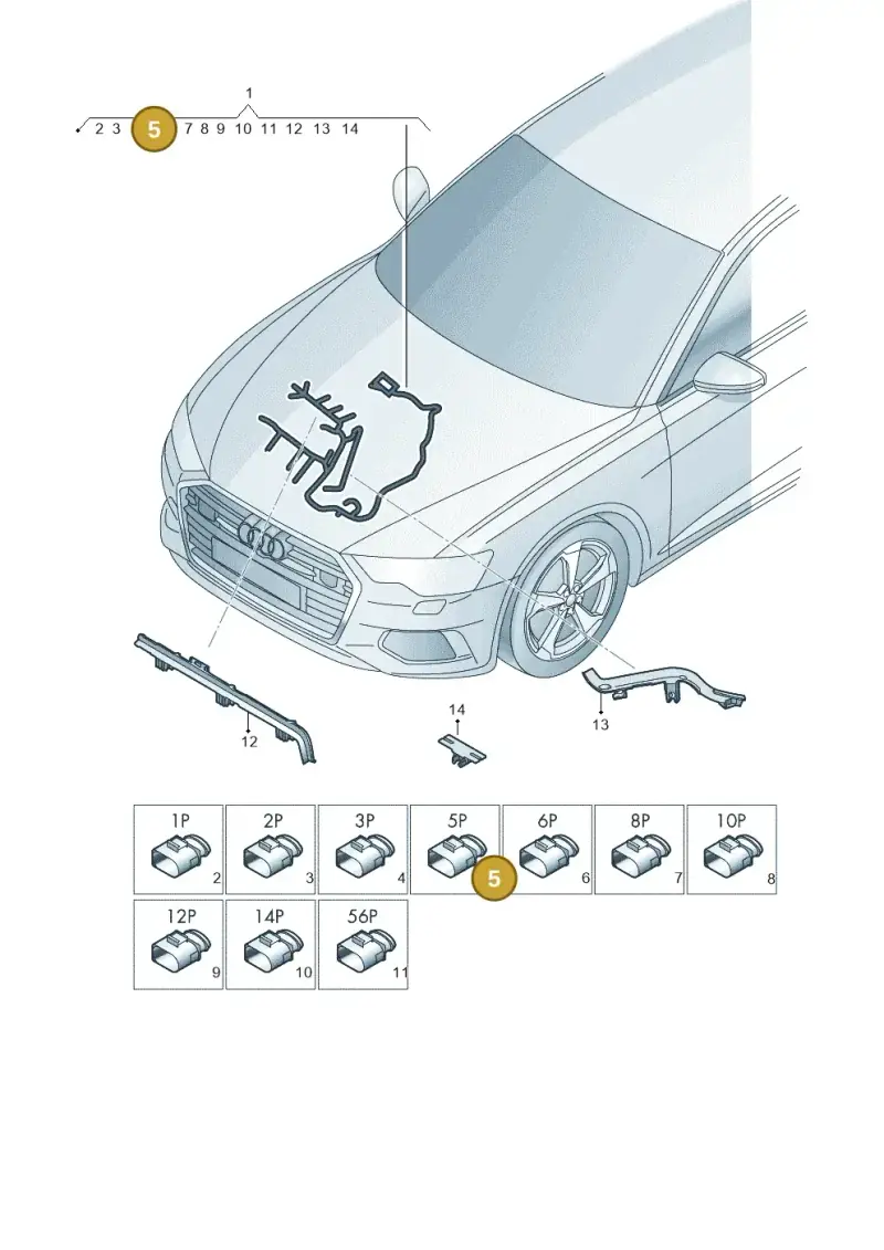 8K0971921D — Audi A6 2.0 (2018-) diagram 430971450, position 5