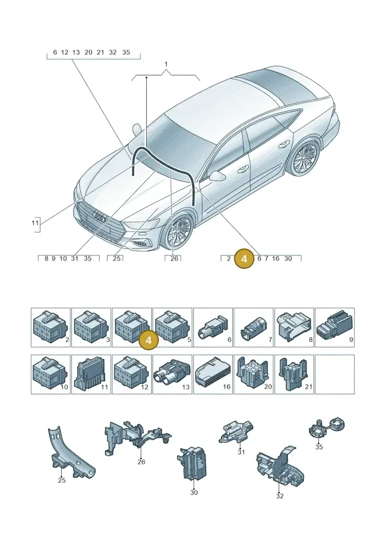 8K0972483E — Audi A7 (2021-) diagram 435971900, position 4