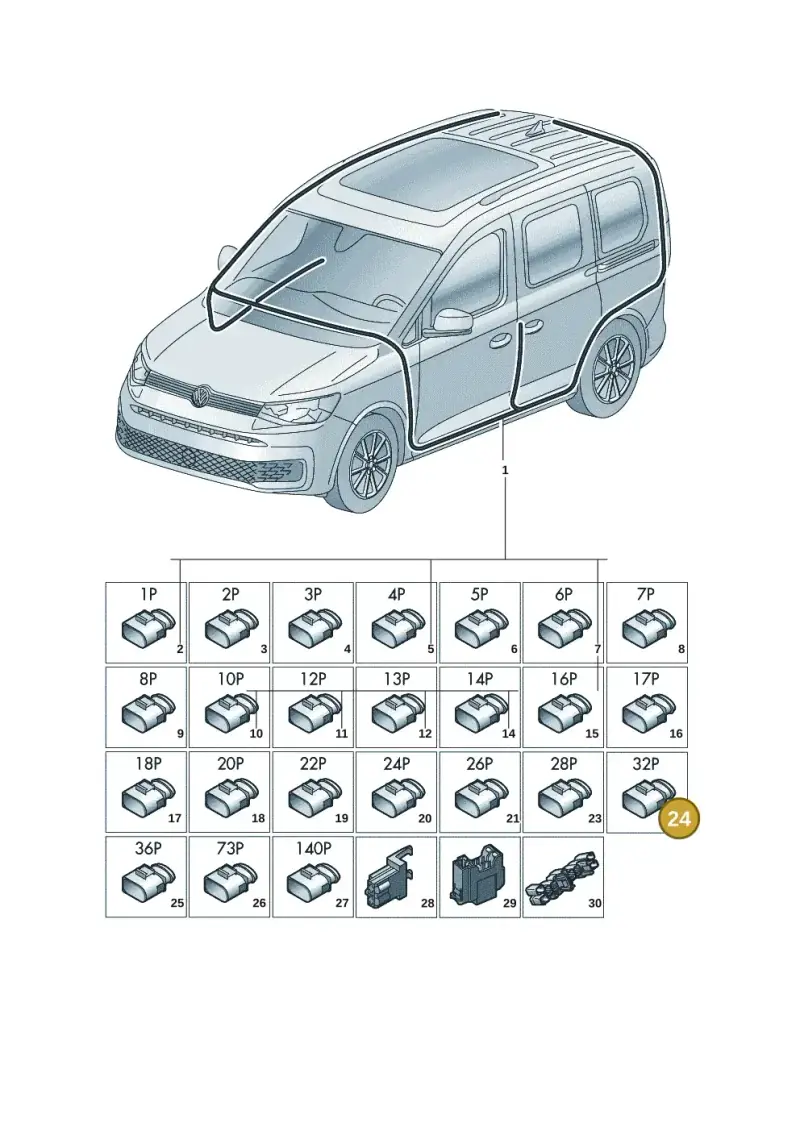 8K0972977 — Volkswagen Caddy Maxi (2020-2025) diagram 2ka971090, position 24