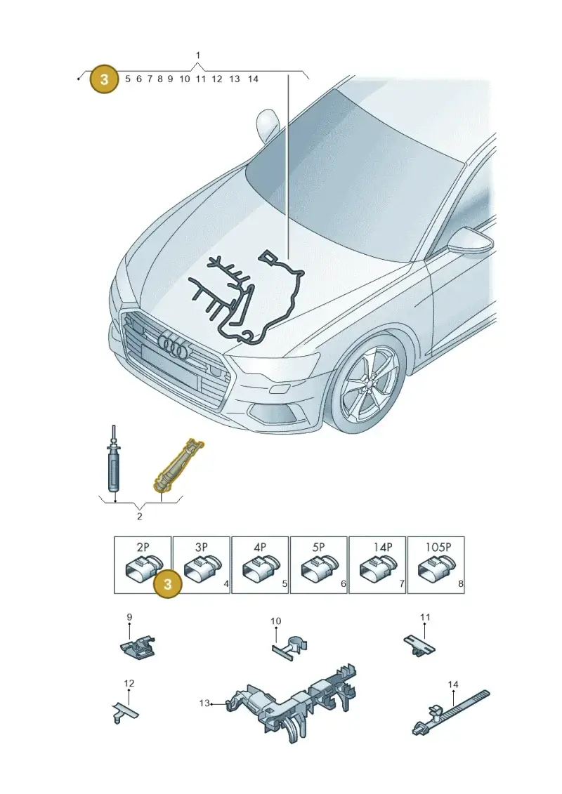 8K0973702B — Audi A6 2.0 (2018-) diagram 430971210, position 3