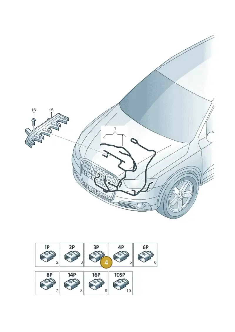 8K0973703D — Audi RS3 Sportback (2015-2016) diagram 764971200, position 4