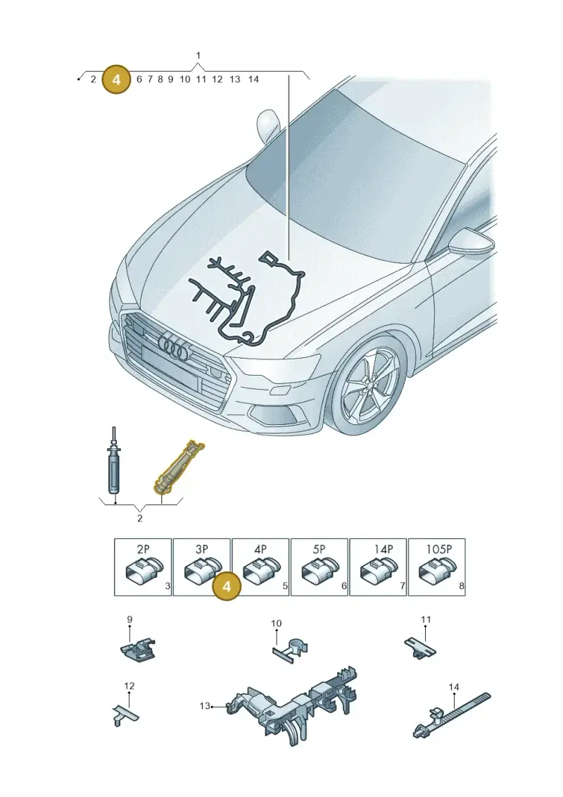 8K0973703E — Audi A6 2.0 (2018-) diagram 430971210, position 4