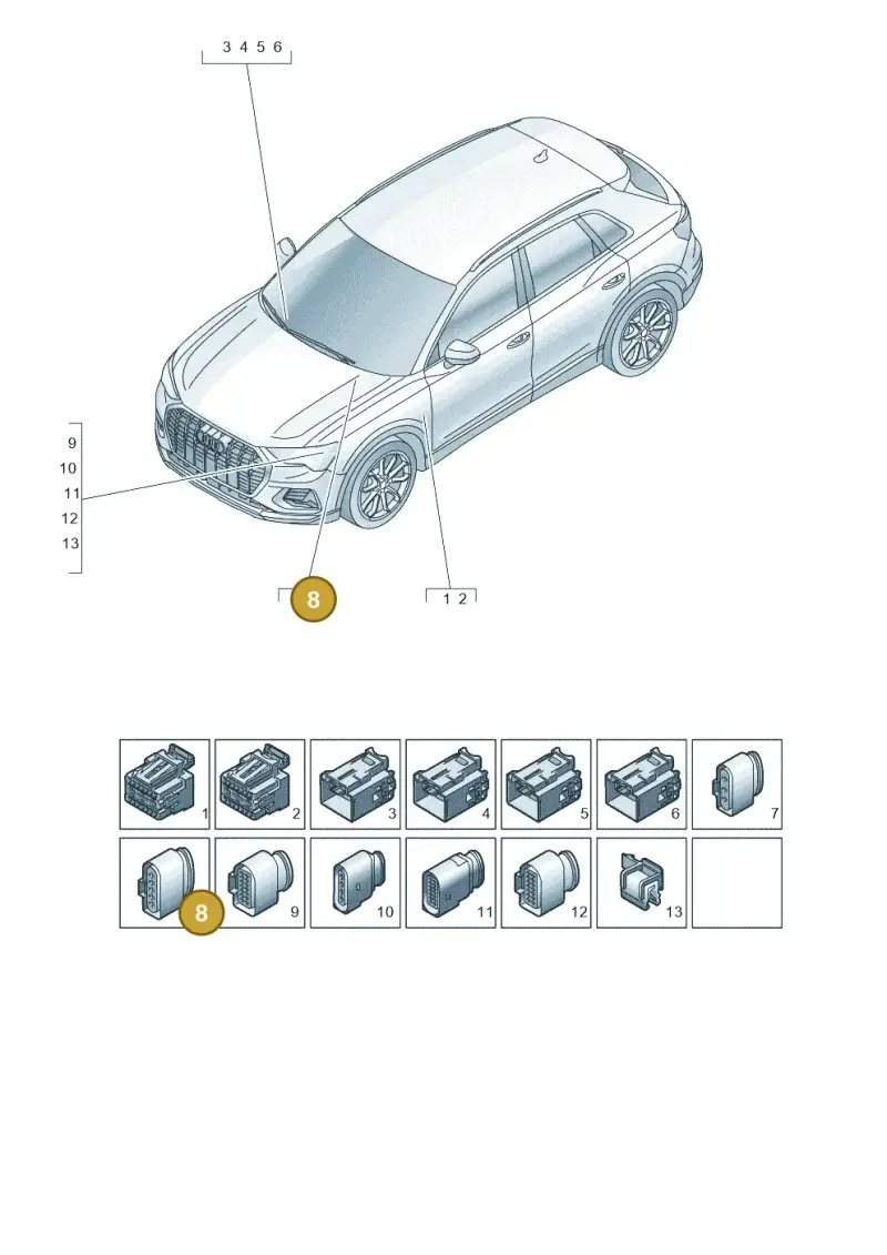 8K0973705A — Audi Q4 Sportback (2021-2022) diagram 89a971860, position 8