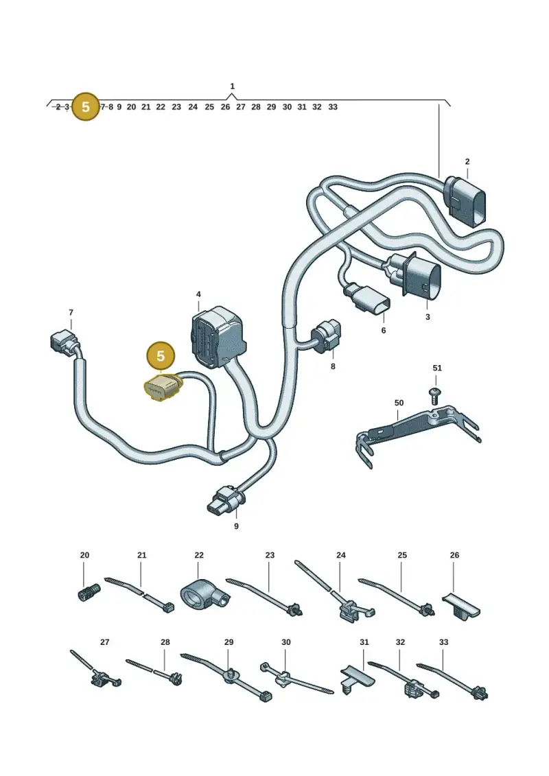 8K0973705A — Audi A5 Limo 2.0 (2024-) diagram 8wk972810, position 5