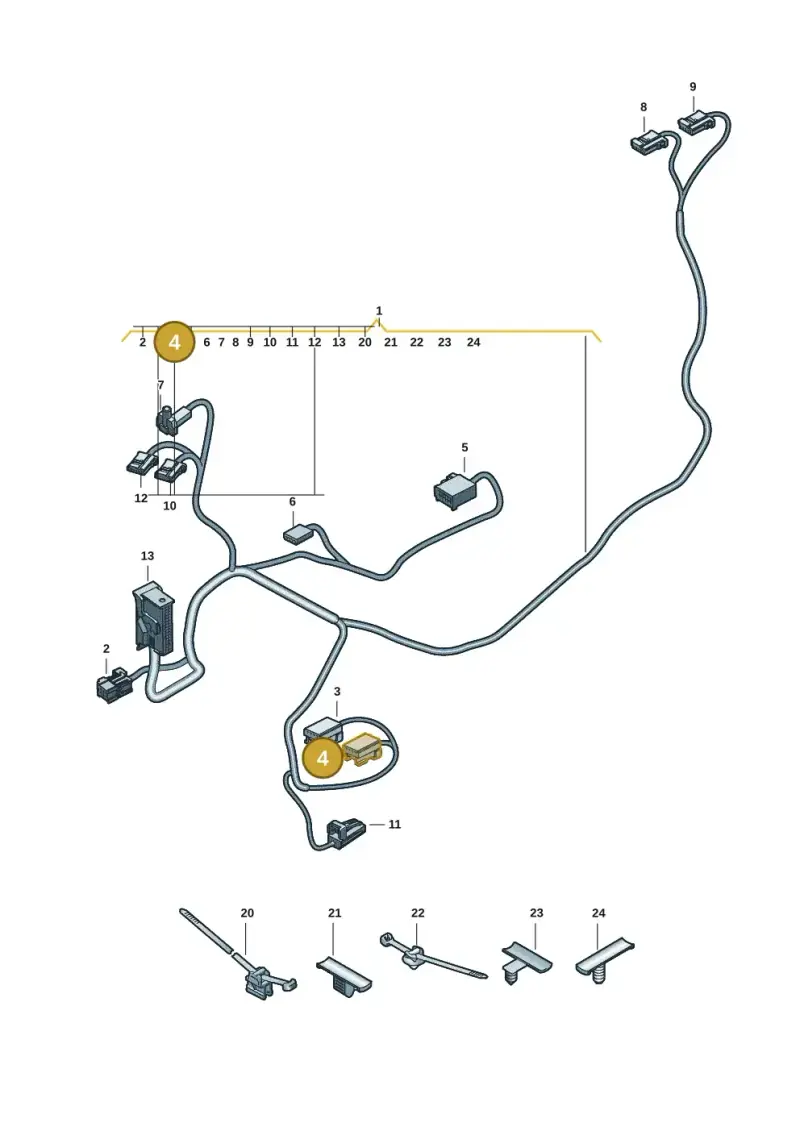8K0973754 — Audi A5 Limo 2.0 (2024-) diagram 8wk972400, position 4