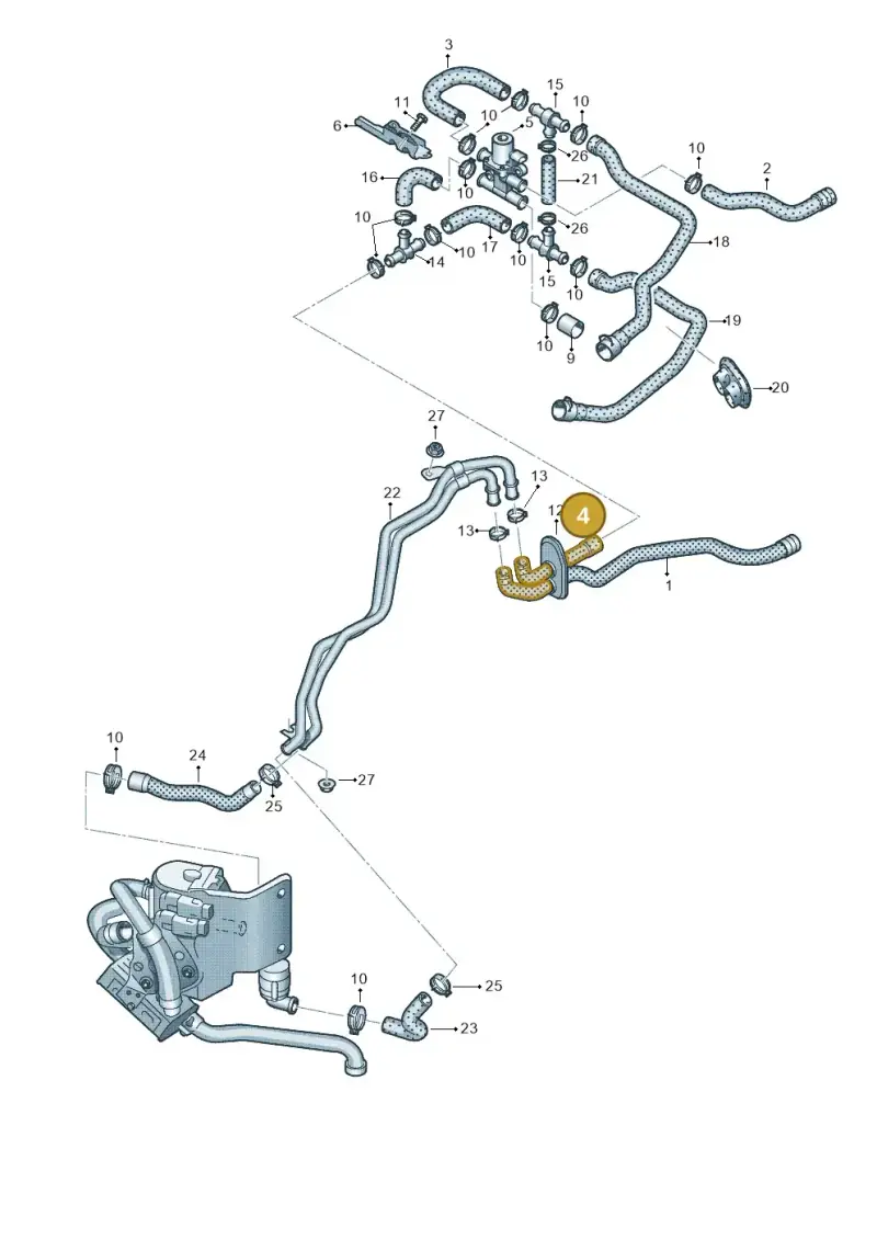 8K1265355A — Audi A4 Av. Allroad (2008-2016) diagram 620261250, position 4