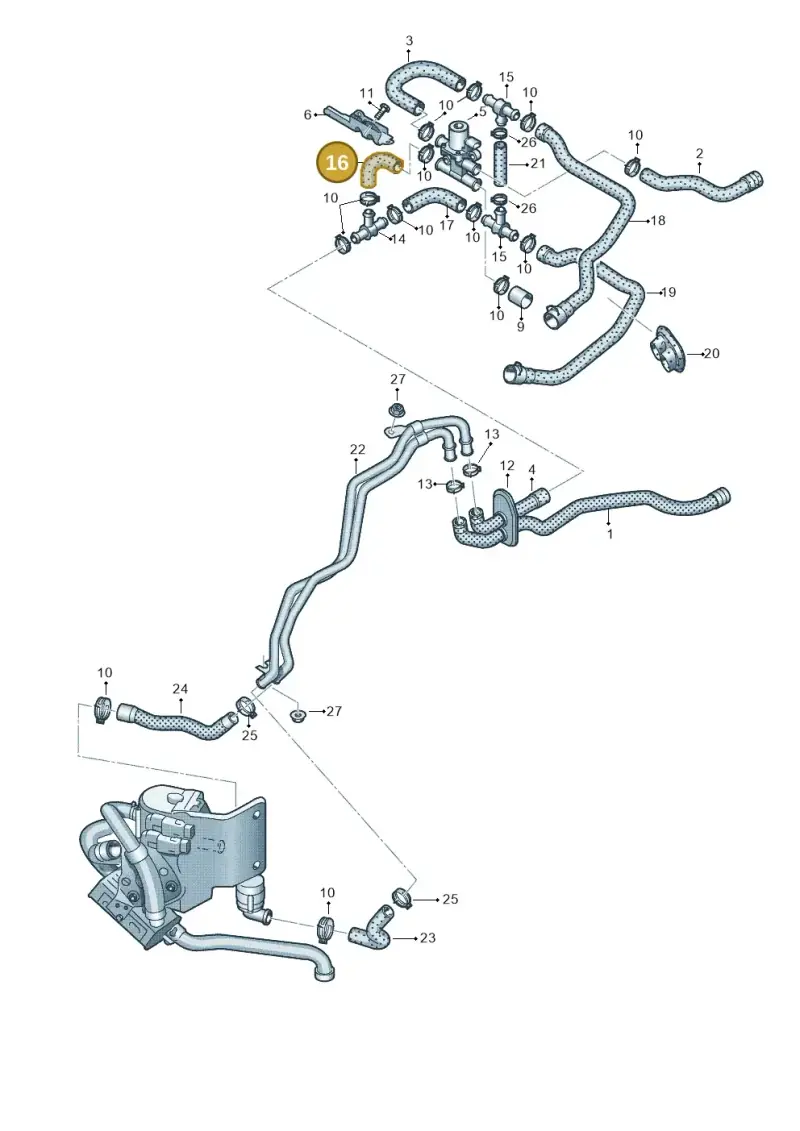8K1265355C — Audi A4 Av. Allroad (2008-2016) diagram 620261250, position 16