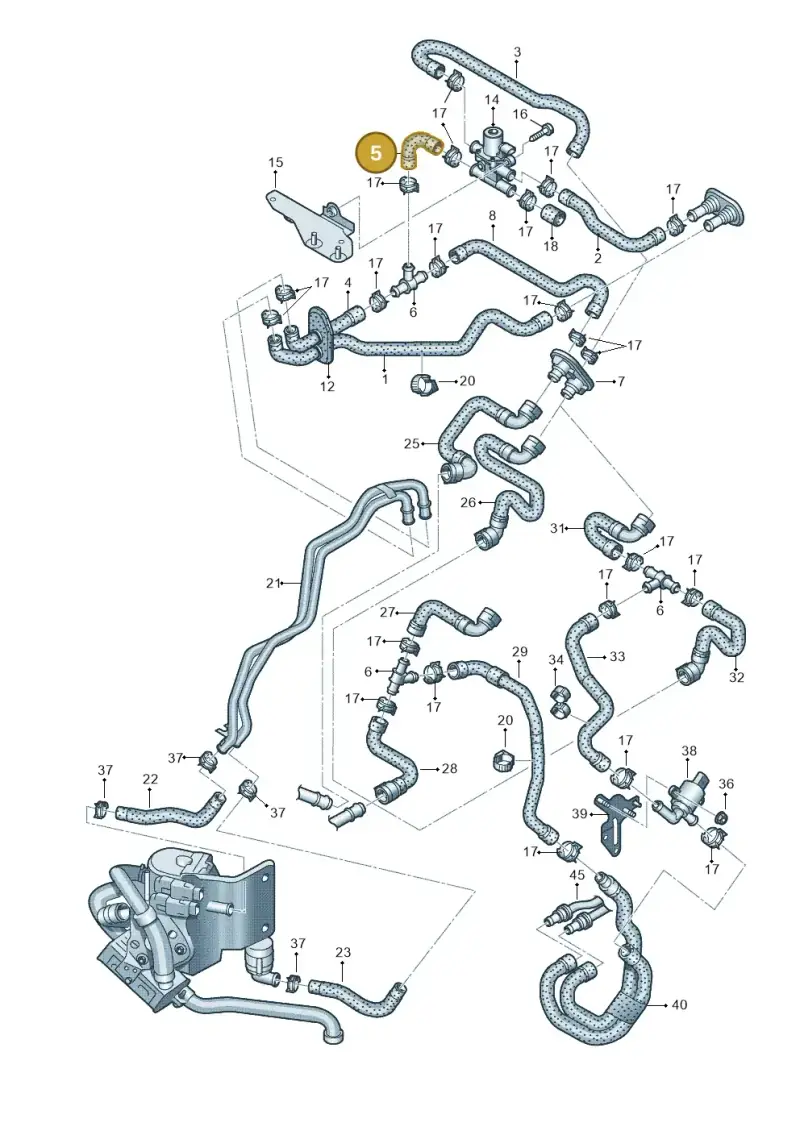8K1265355C — Audi A5 Sportback (2011-2017) diagram 724261270, position 5