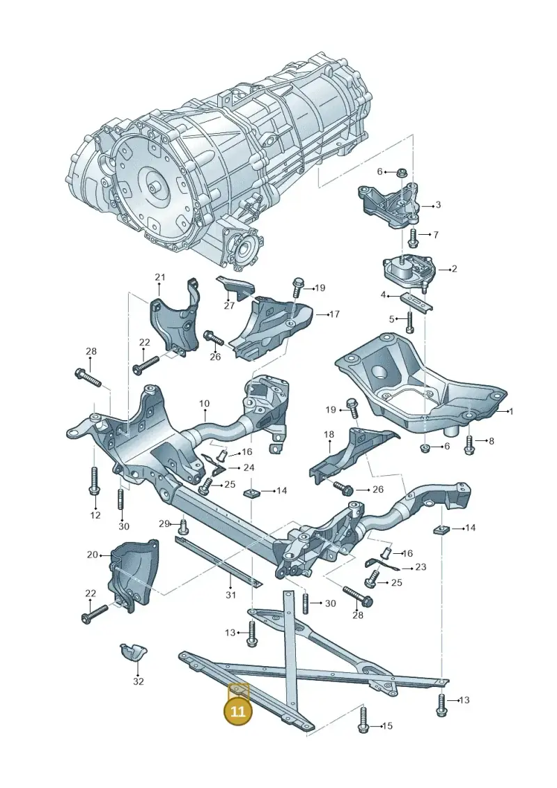 8K1399345E — Audi Q5 qu. 2.0 (2009-2018) diagram 687399030, position 11