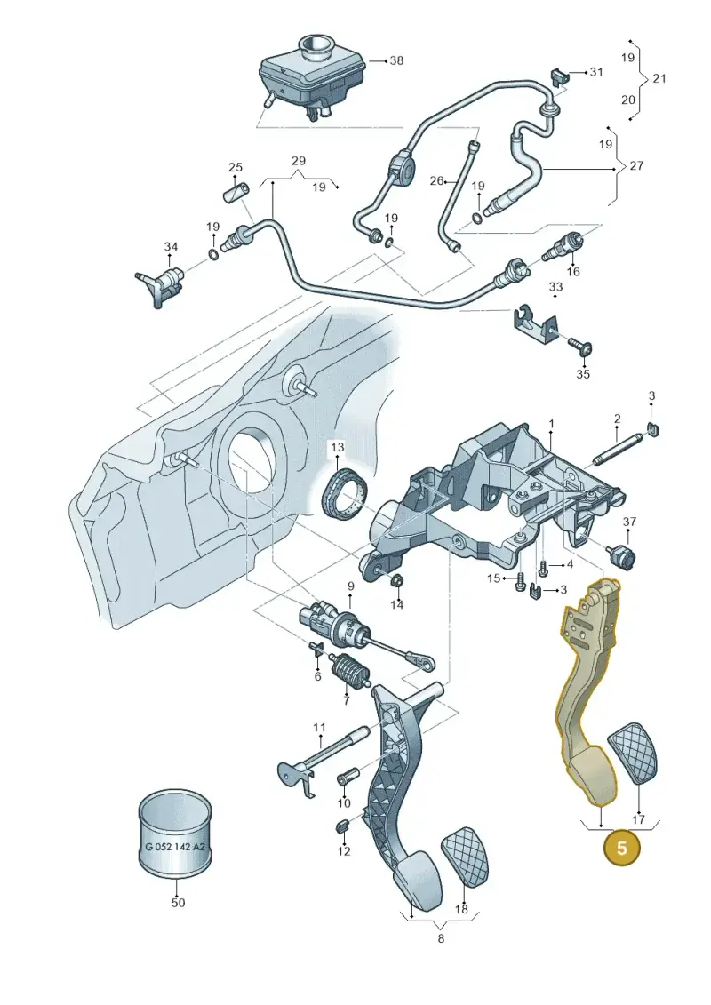 8K1721140C — Audi A6 qu. 3.0 tdi (2014-2018) diagram 798721250, position 5