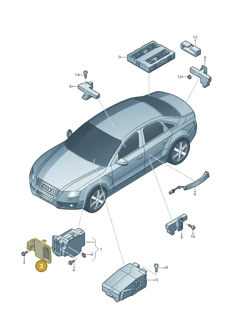 8K1905219A6PS — Audi RS4 Av. qu. 4.2 (2012-2015) diagram 736909000, position 3