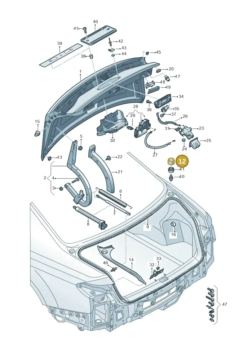 8K5827261 — Audi A8 (2017-2025) diagram 838827000, position 12