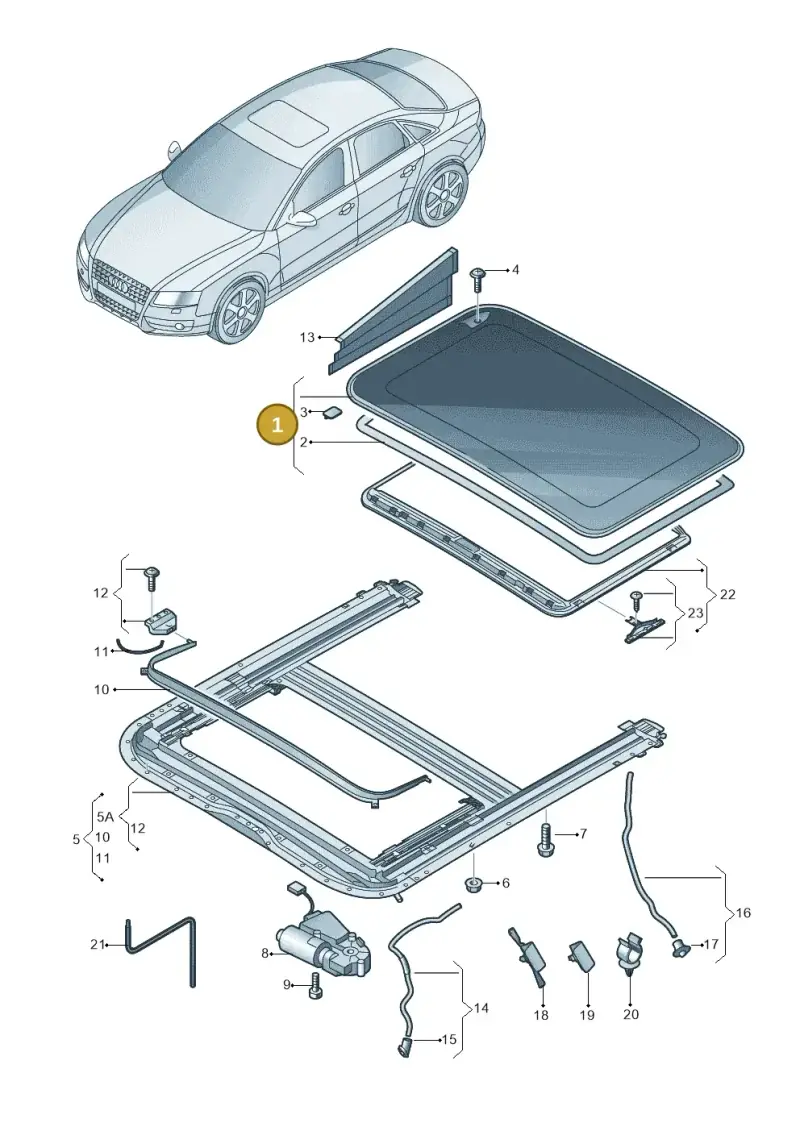 8K5877071A — Audi A4 av. 2.0 tdi (2011-2015) diagram 636877000, position 1