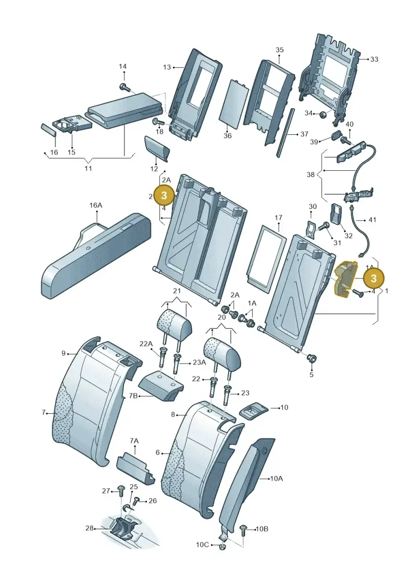 8K5885681B4PK — Audi A6 qu. 3.0 tdi (2014-2018) diagram 758885700, position 3