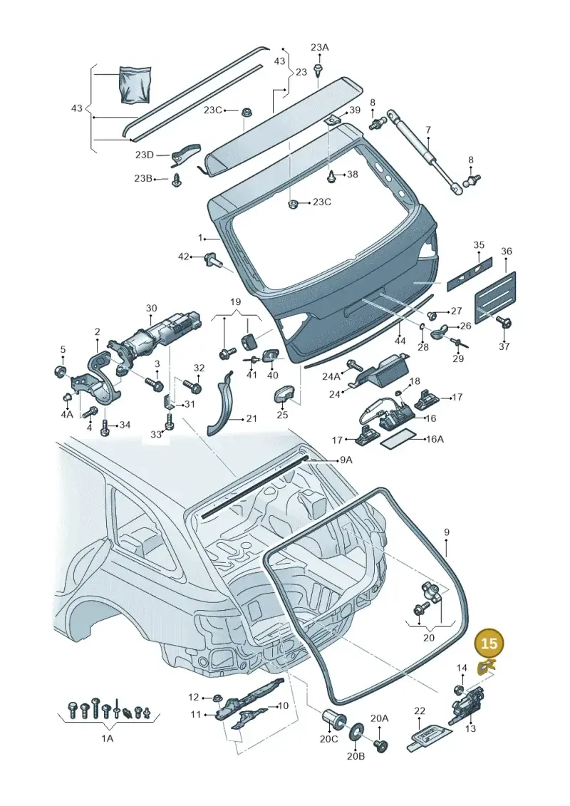 8K9827645 — Audi RS4 Av. qu. 4.2 (2012-2015) diagram 636827100, position 15