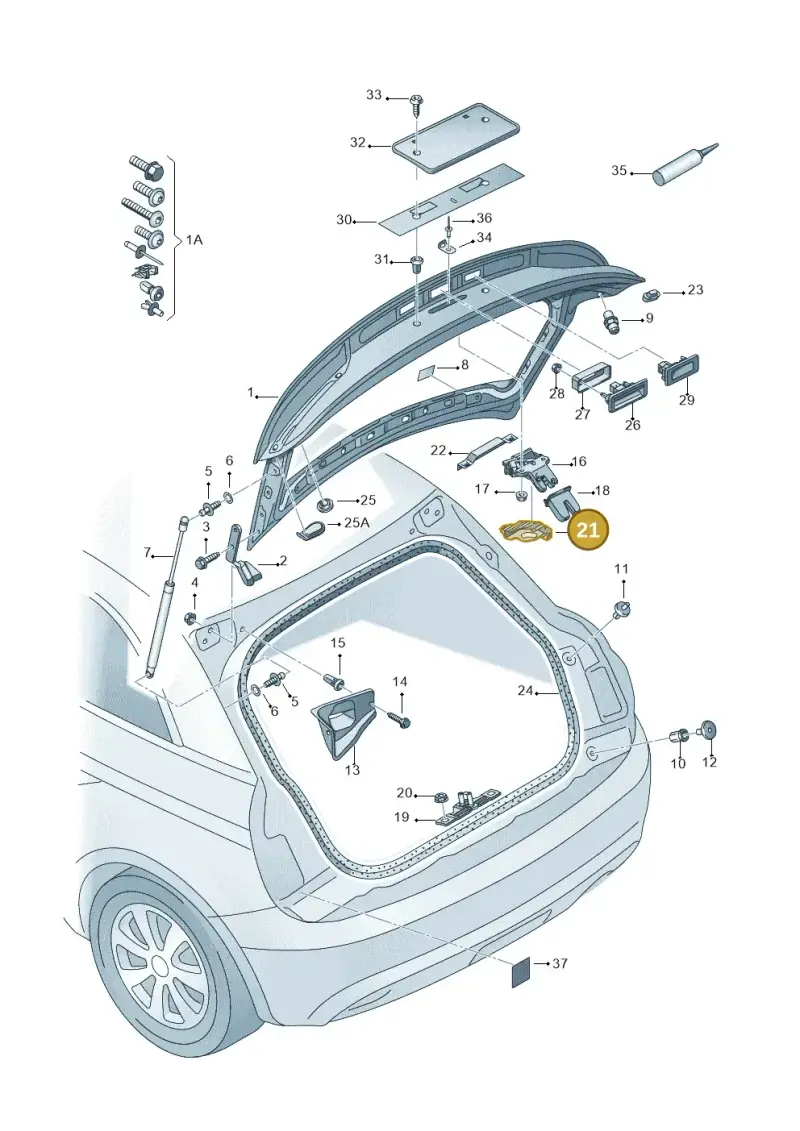 8K9827645 — Audi A1 Sportback (2014-2018) diagram 708827000, position 21