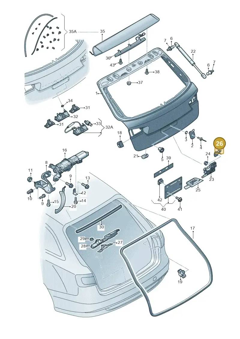 8K9827645 — Audi RS6 Avant (2013-2018) diagram 758827100, position 26