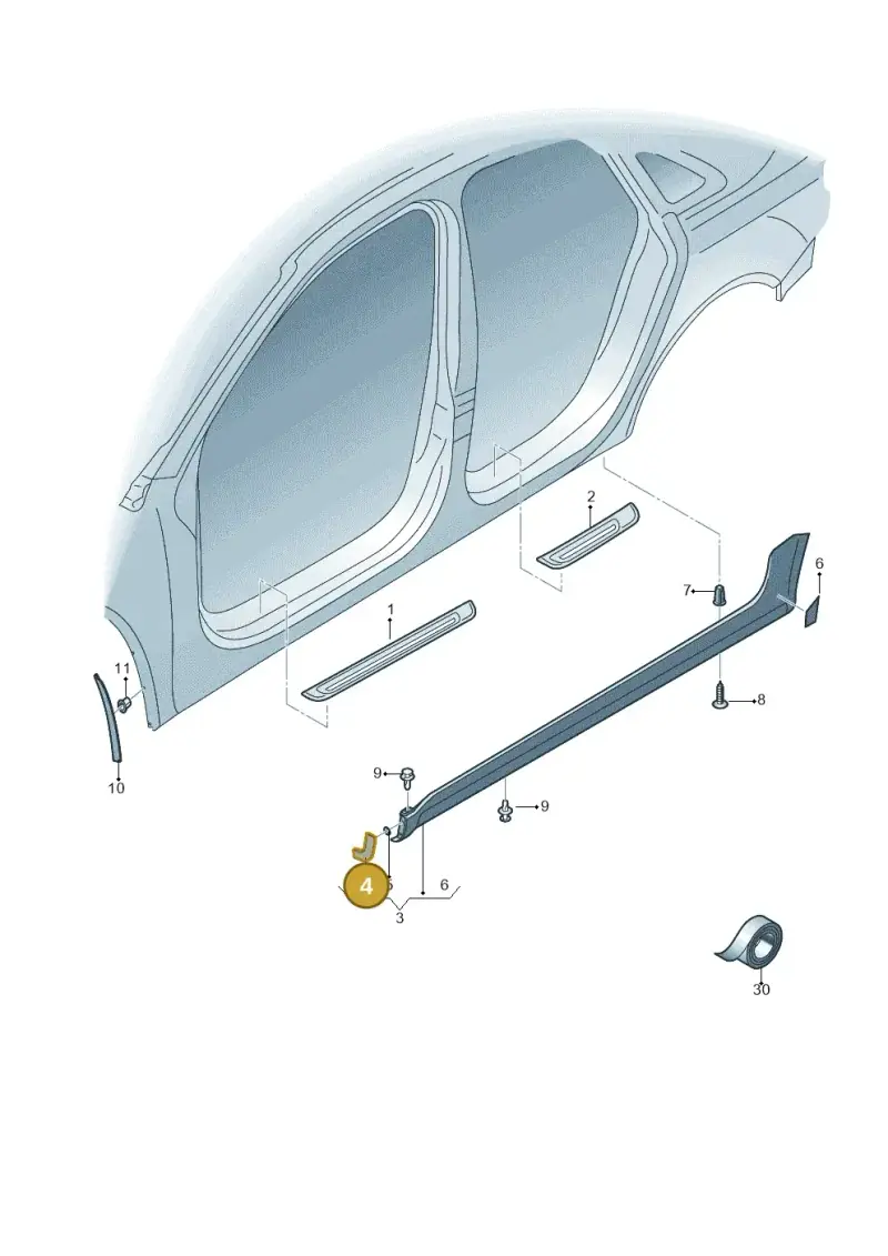 8K9853293 — Audi RS4 Av. qu. 4.2 (2012-2015) diagram 750853000, position 4