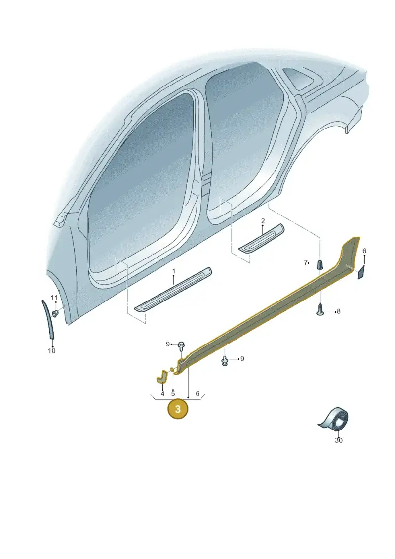 8K9853856CGRU — Audi RS4 Av. qu. 4.2 (2012-2015) diagram 750853000, position 3