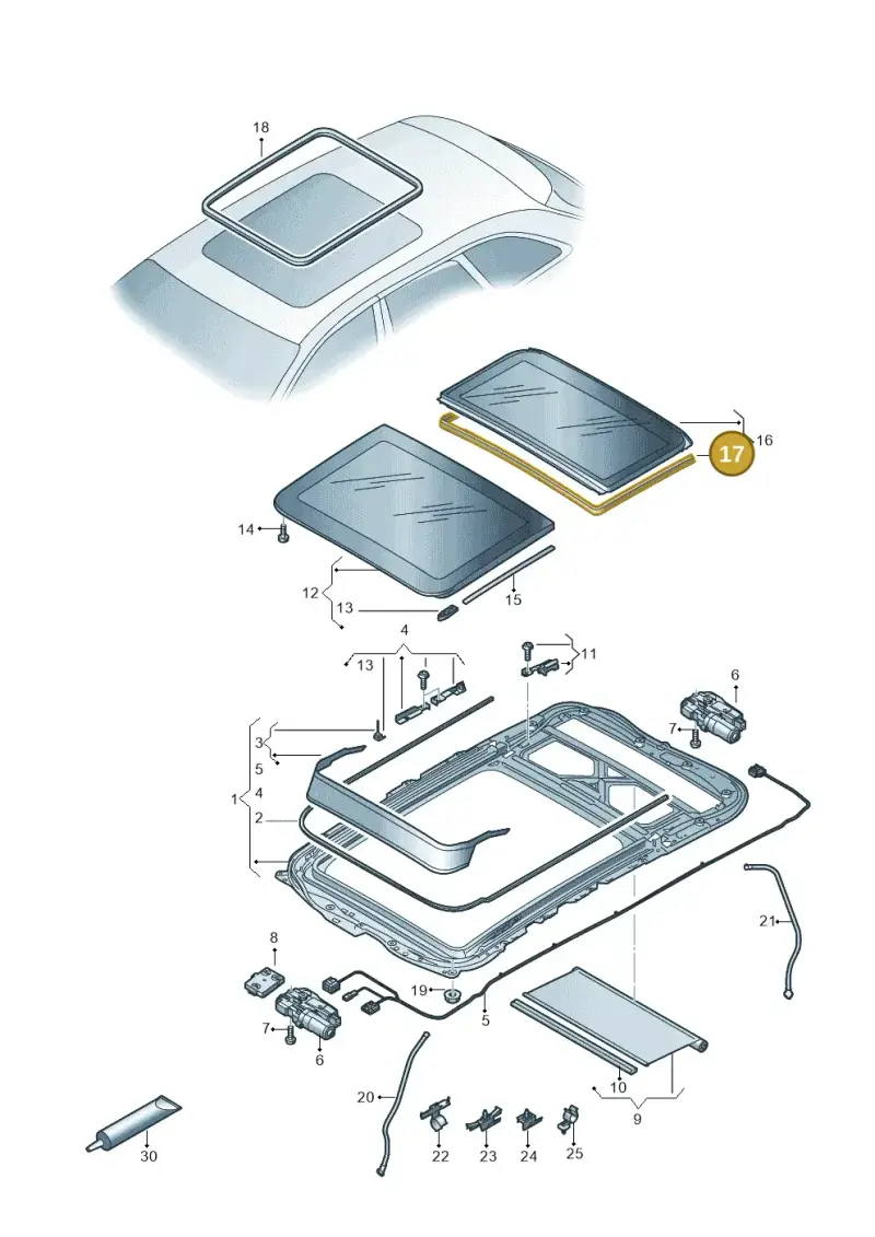 8K9877913A — Audi RS4 Avant (2017-) diagram 849877100, position 17