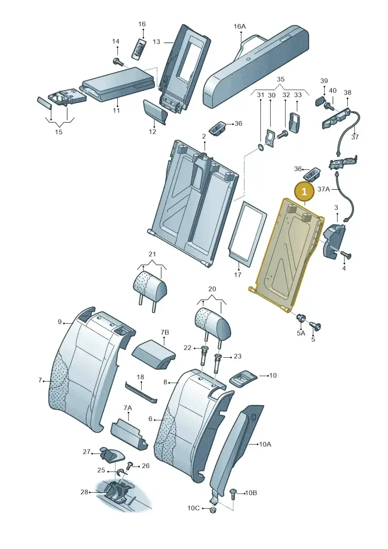 8K9885501F87A — Audi A5 Sportback (2011-2017) diagram 711885700, position 1