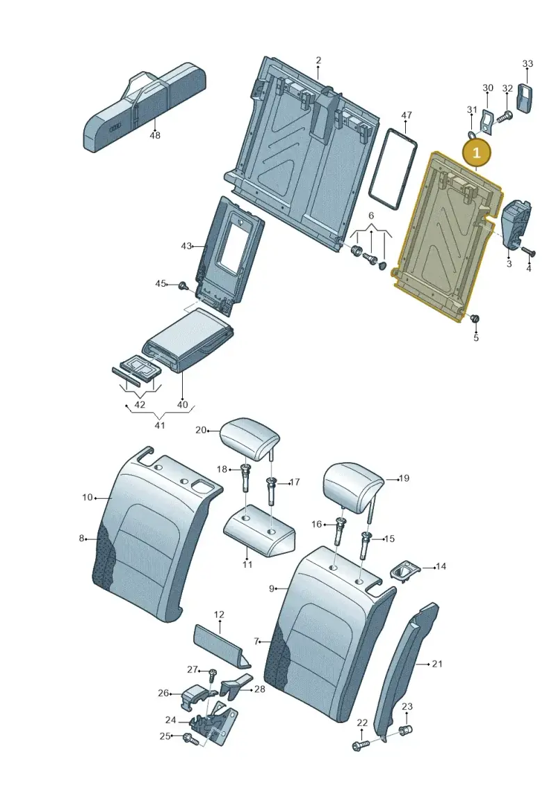 8K9885501F87A — Audi RS4 Av. qu. 4.2 (2012-2015) diagram 750885700, position 1