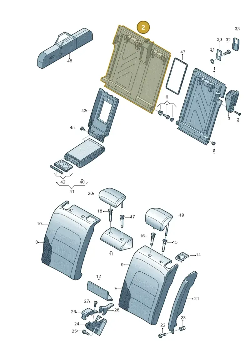 8K9885502K87A — Audi RS4 Av. qu. 4.2 (2012-2015) diagram 750885700, position 2