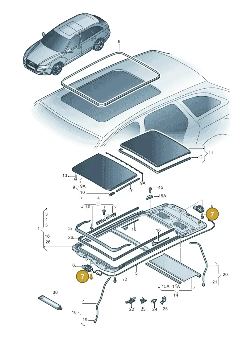 8K9898057B — Audi A6 qu. 3.0 tdi (2014-2018) diagram 717877100, position 7