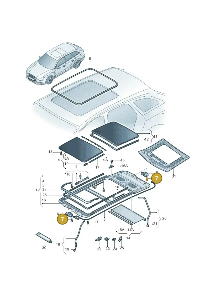 8K9898057B — Audi A6 1.8 (2015-2019) diagram 887877010, position 7