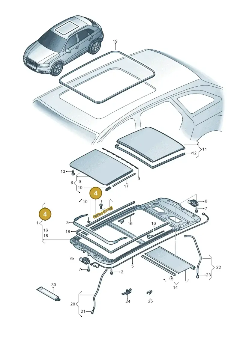 8K9898671 — Audi Q3 1.4 (2016-) diagram 728877000, position 4
