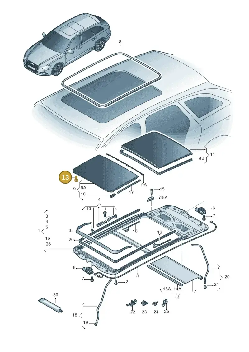 8K9898955 — Audi A6 qu. 3.0 tdi (2014-2018) diagram 717877100, position 13