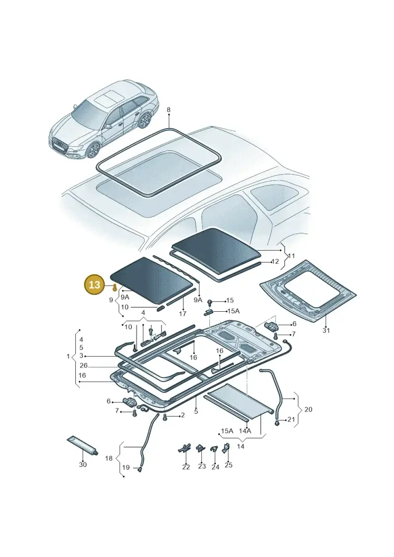 8K9898955 — Audi A6 1.8 (2015-2019) diagram 887877010, position 13