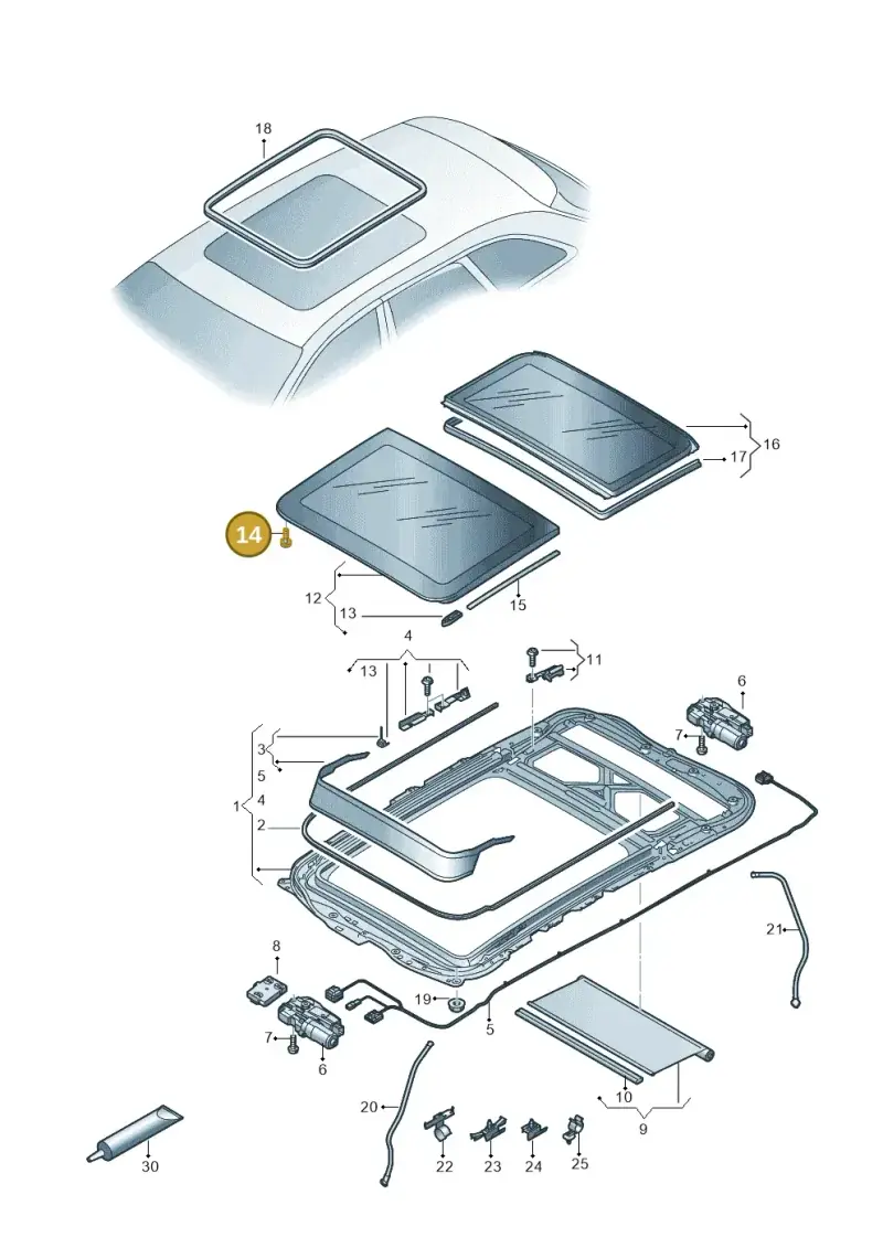 8K9898955 — Audi RS4 Avant (2017-) diagram 849877100, position 14