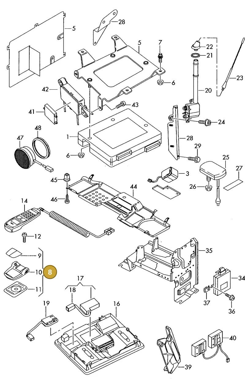 8L0035697 — Audi A8 quattro (1999-2002) diagram 255919150, position 8