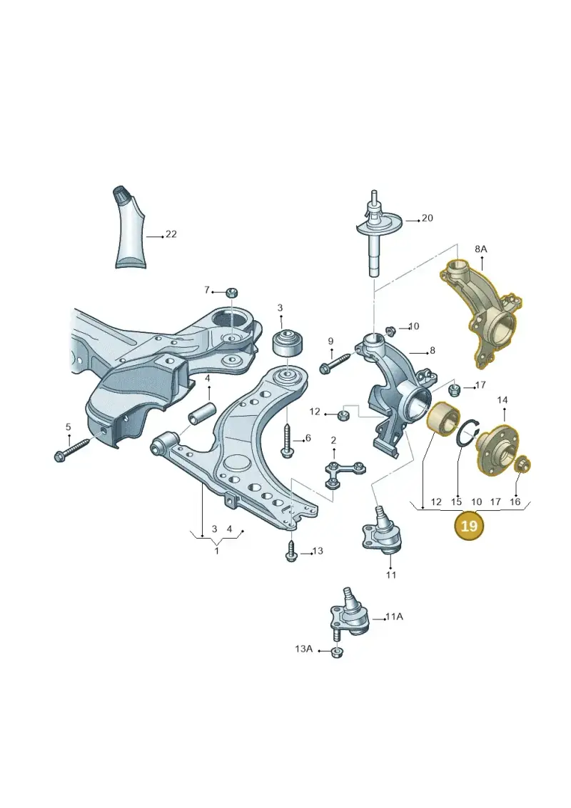 8L0498625B — Audi A3/S3/QUATTRO (2000-2003) diagram 266407000, position 19