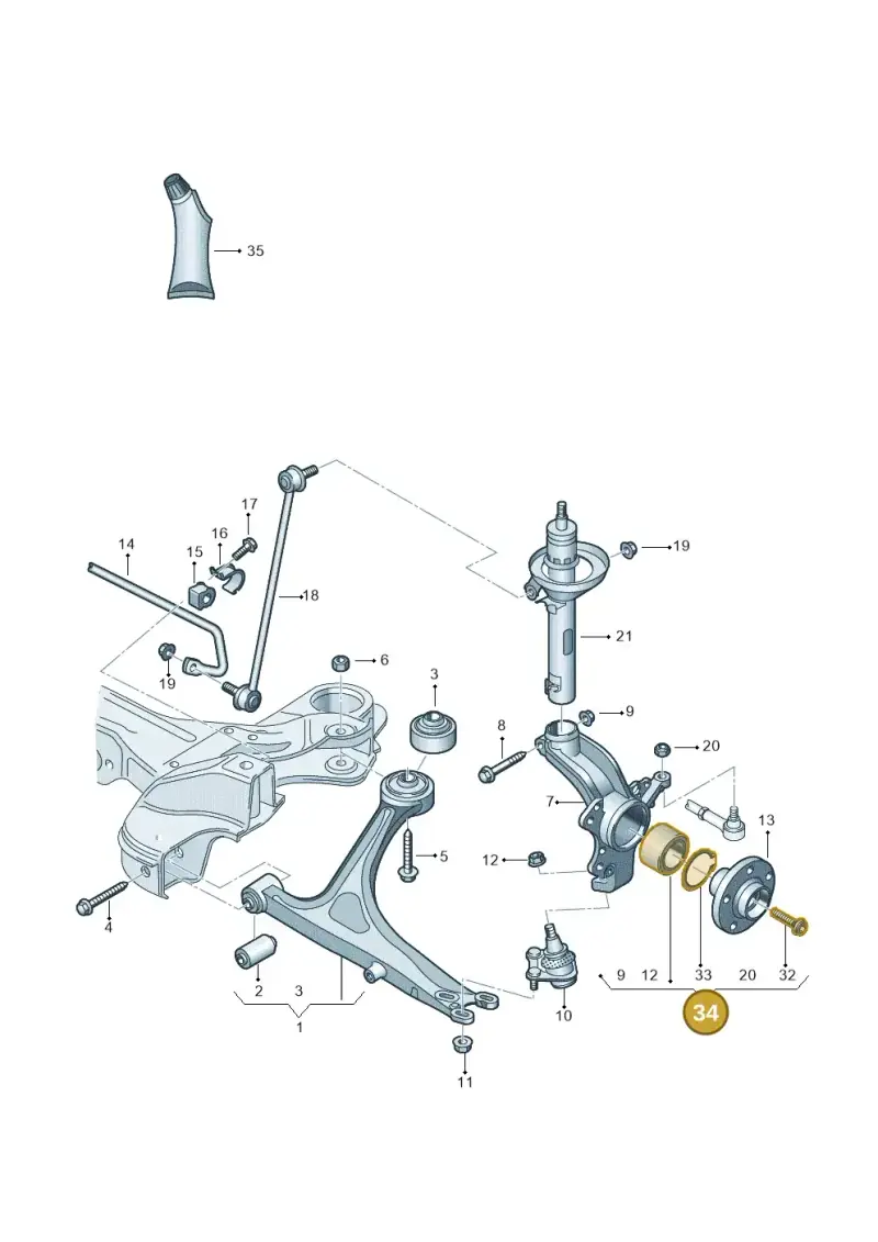 8L0498625B — Audi TT Coupe/Roadster (2002-2006) diagram 278407050, position 34