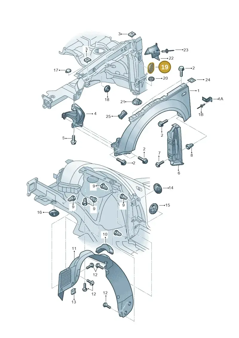 8L0803593 — Audi TT Coupe/Roadster (2002-2006) diagram 229821100, position 19