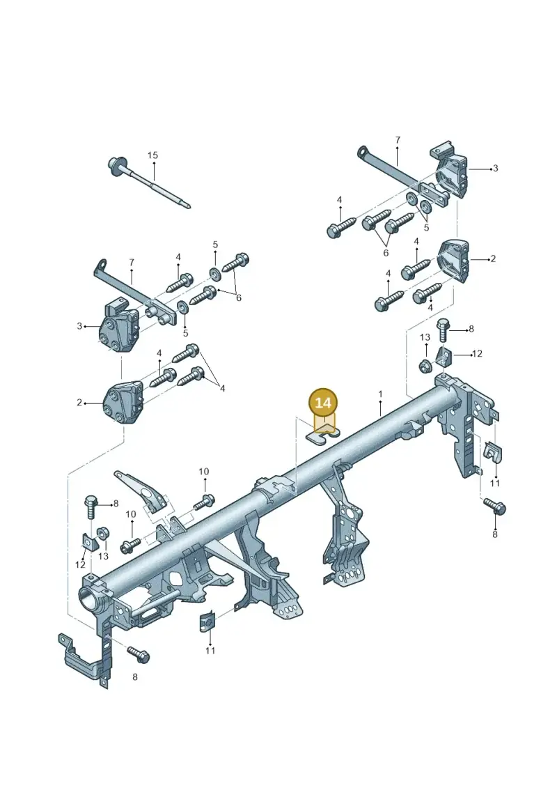 8L0857225 — Audi TT Coupe/Roadster (2002-2006) diagram 229419220, position 14